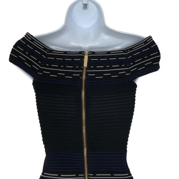 Ted Baker Diraz Off The Shoulder Ribbed Knit Dress 0 Mini - Picture 8 of 12